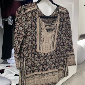 Quarter sleeve boho top